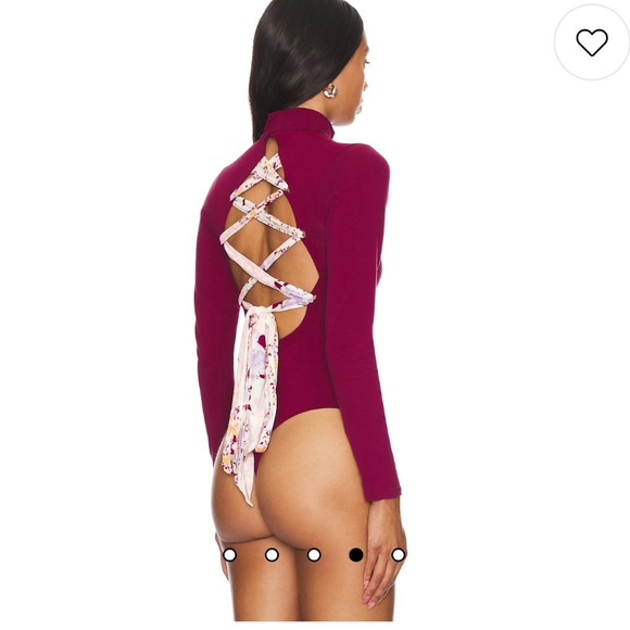 Free people Revolve FP Intimately Straps In The Back Bodysuit Wine pink large - Picture 4 of 9